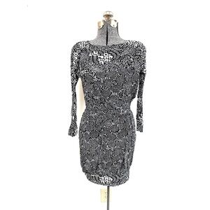 Missoni Vintage Women Size S Black White Knit Dress Elastic Waist Band Bottom